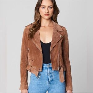Blank NYC Brown Suede Leather Moto Jacket